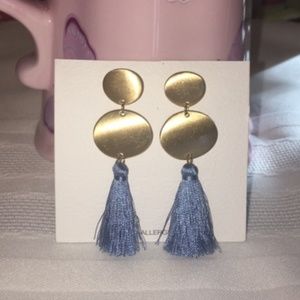 Gold Tone Earrings w/BlueTassels NWT